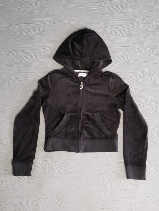 Juicy Couture Jackets & Blazers - NWOT! JUICY COUTURE Women's Y2K Velour Full-Zip LS Hooded Sweatshirt (M) Black